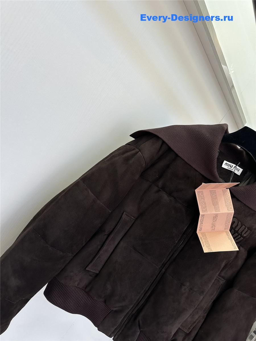 miu miu Maillard patchwork knitted jacket