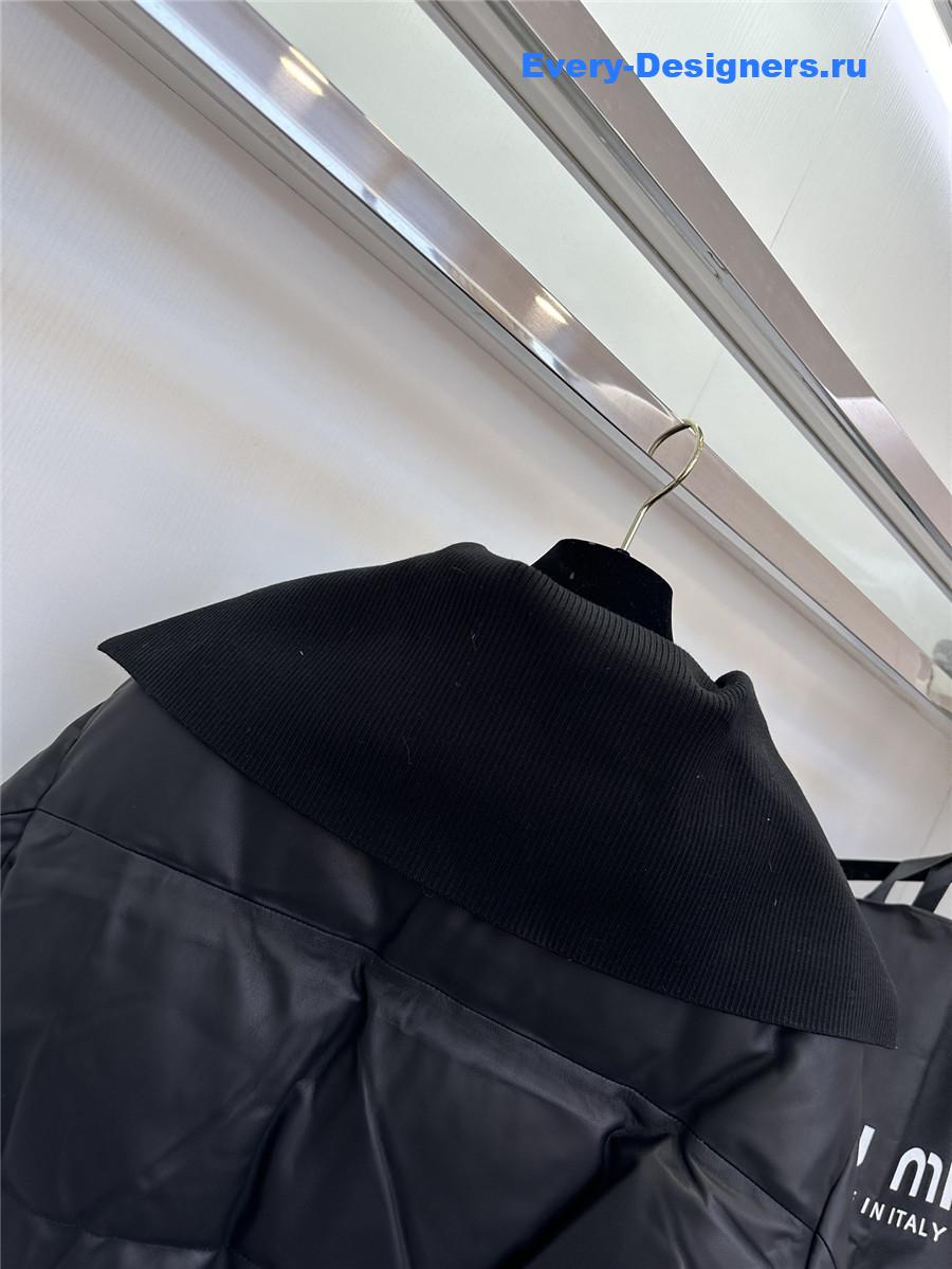 M1um1u maillard patchwork knitted jacket