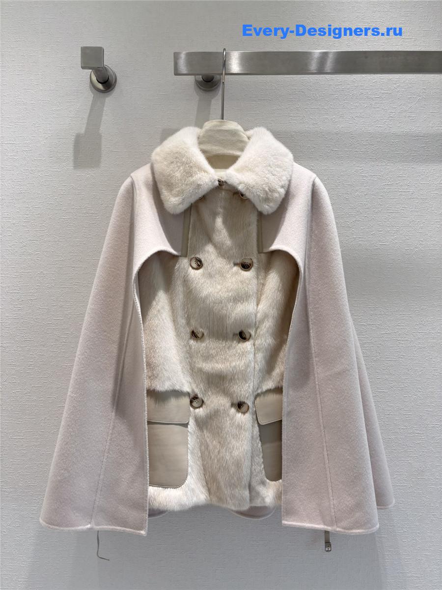 loro piana cashmere mink cape