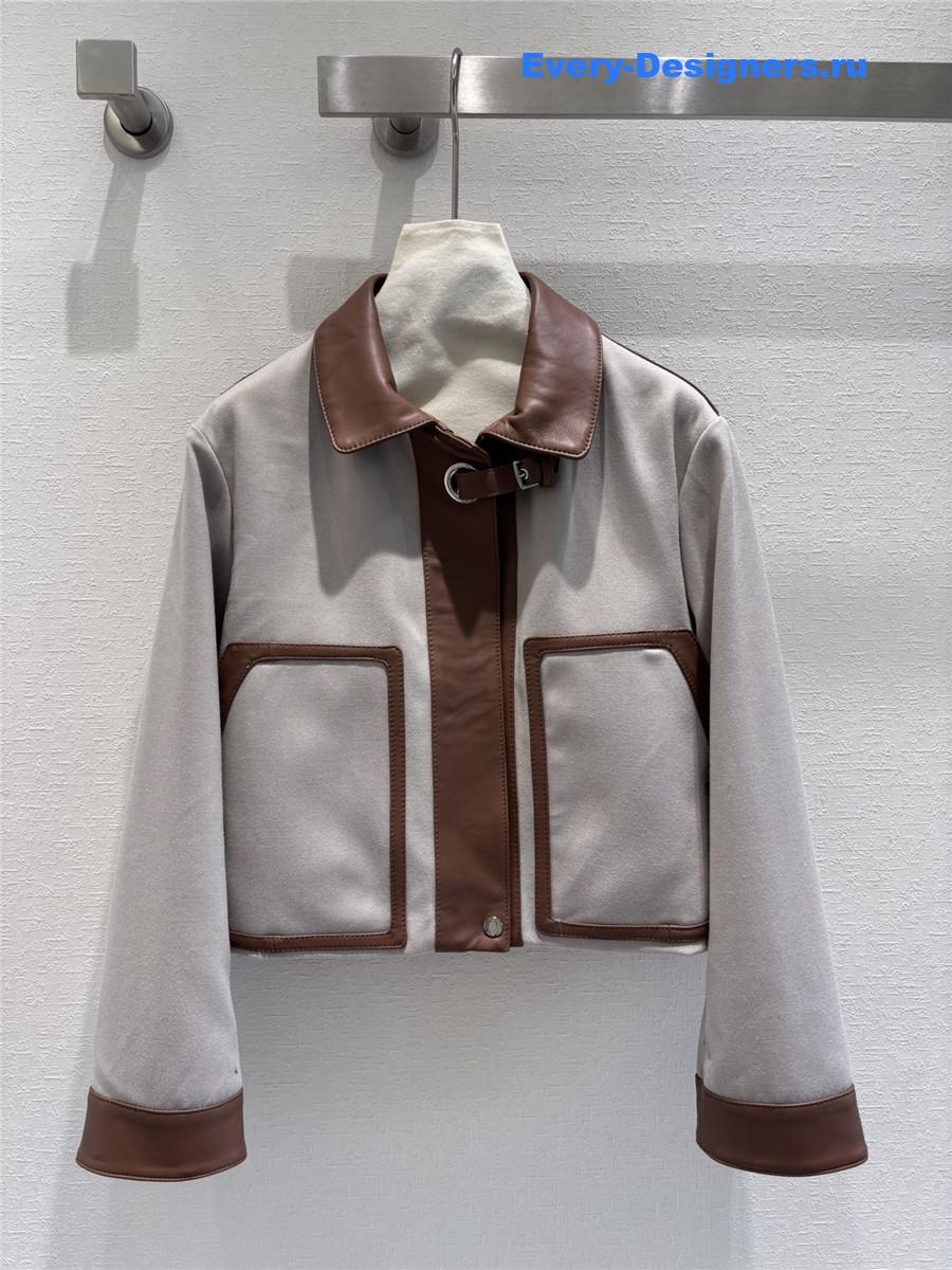 Hermes Short Leather Trench Coat