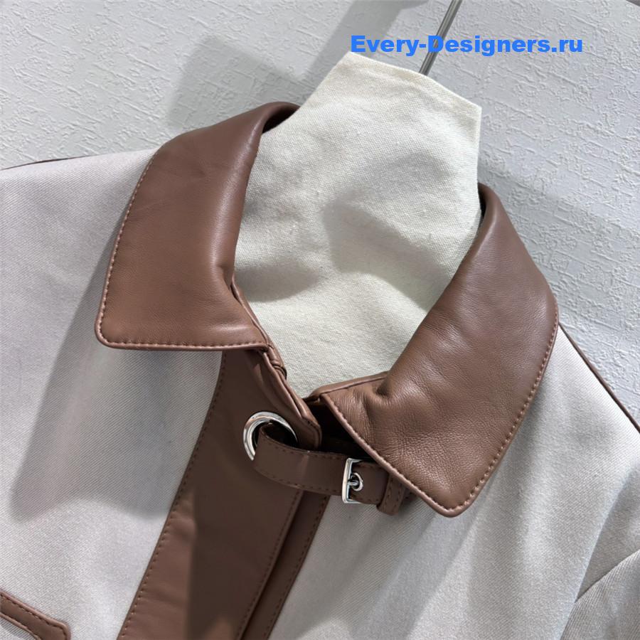 H**me5 short leather trench coat