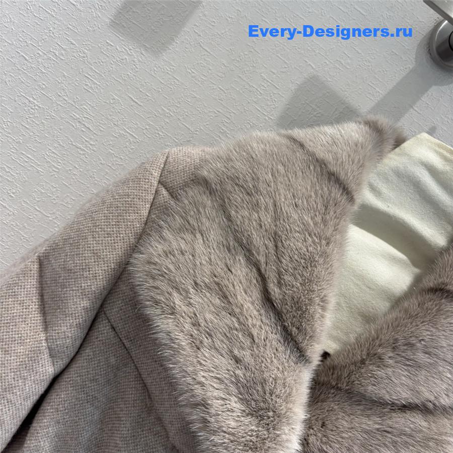 loro piana cashmere mink collar goose down jacket