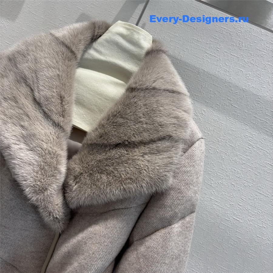 loro piana cashmere mink collar goose down jacket