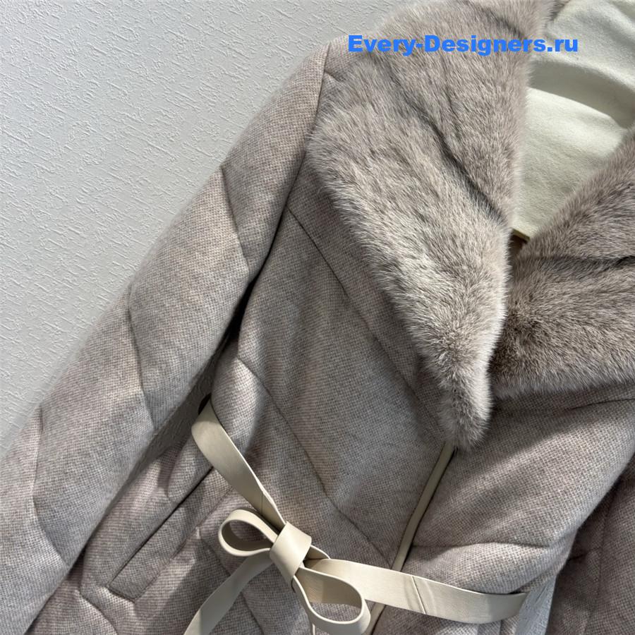 loro piana cashmere mink collar goose down jacket