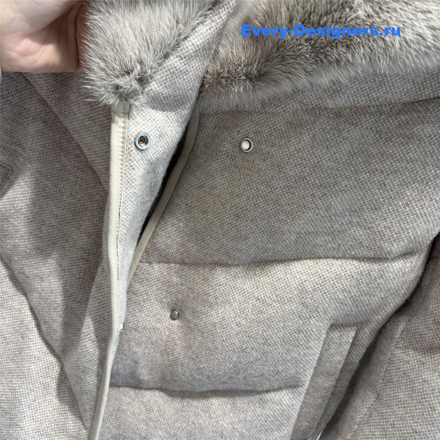 loro piana cashmere mink collar goose down jacket