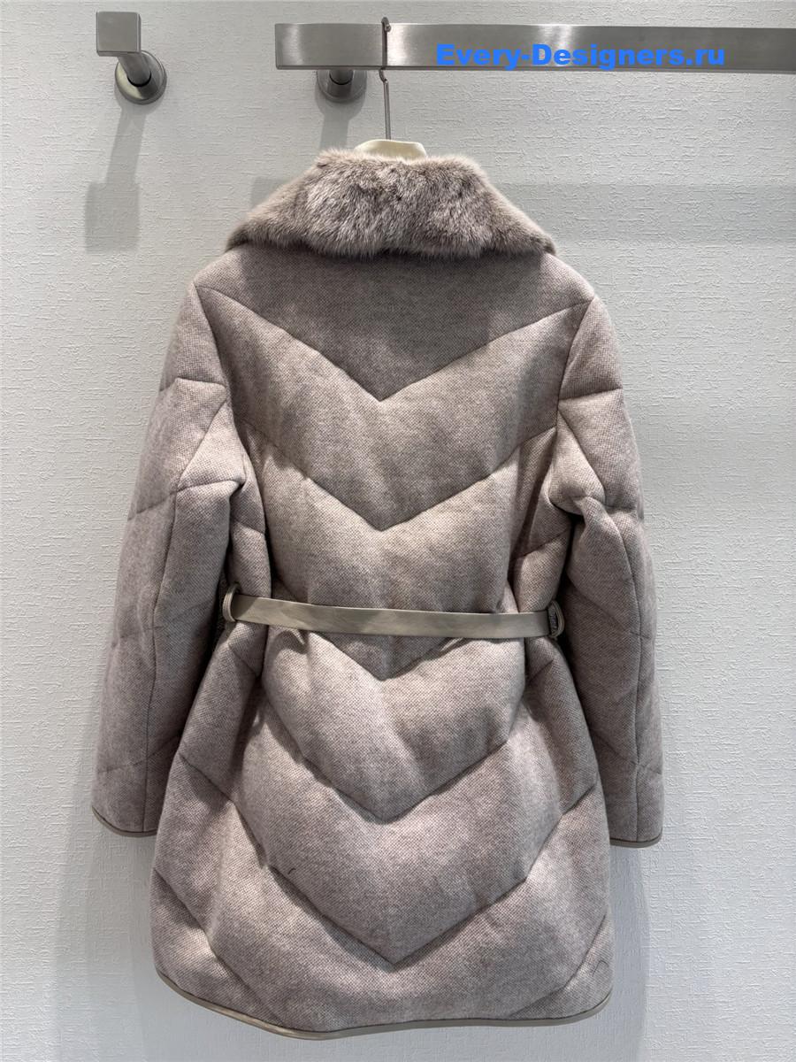 loro piana cashmere mink collar goose down jacket