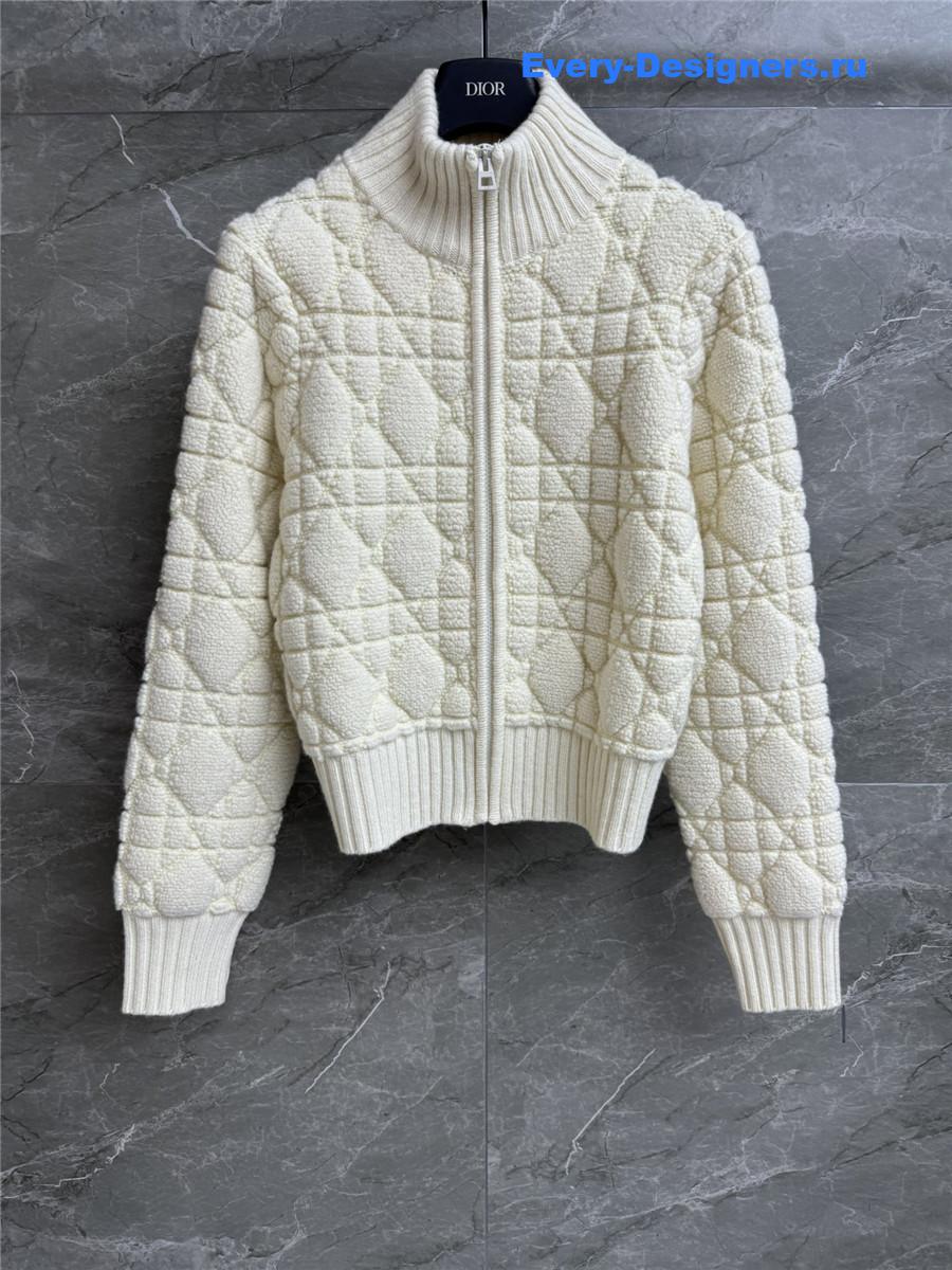 dior rattan check cardigan