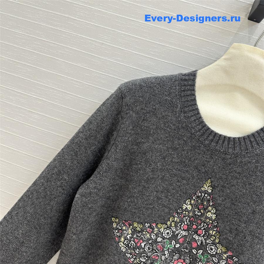 D10r multicolor embroidered sweater grey