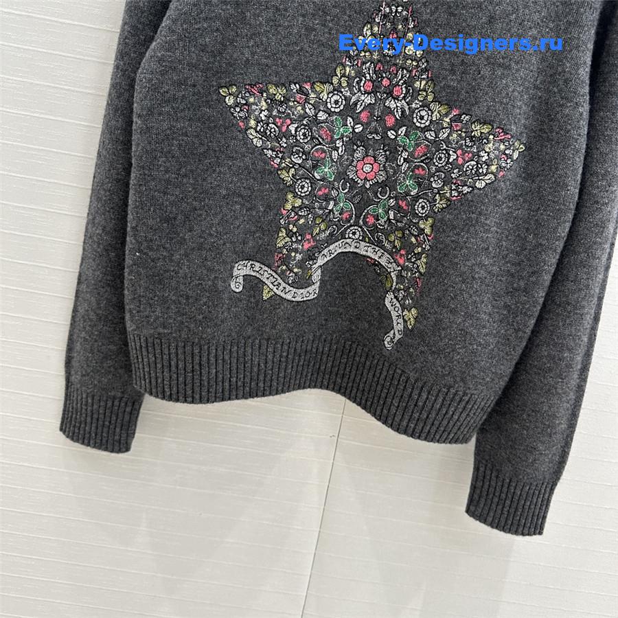 D10r multicolor embroidered sweater grey