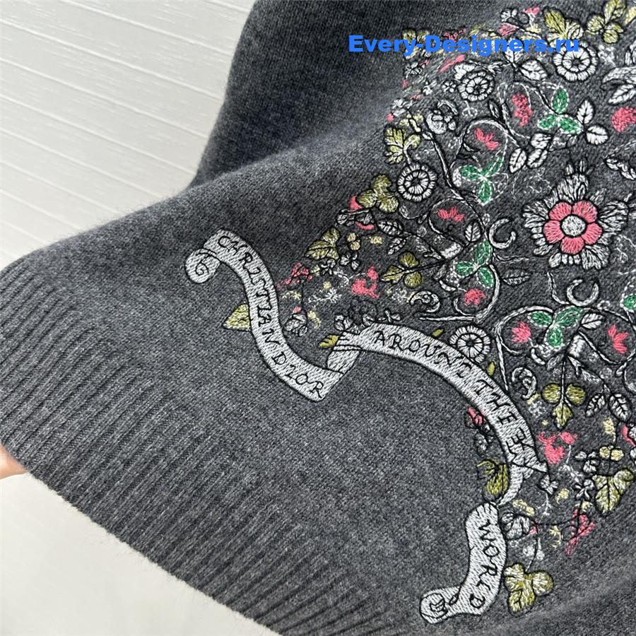D10r multicolor embroidered sweater grey