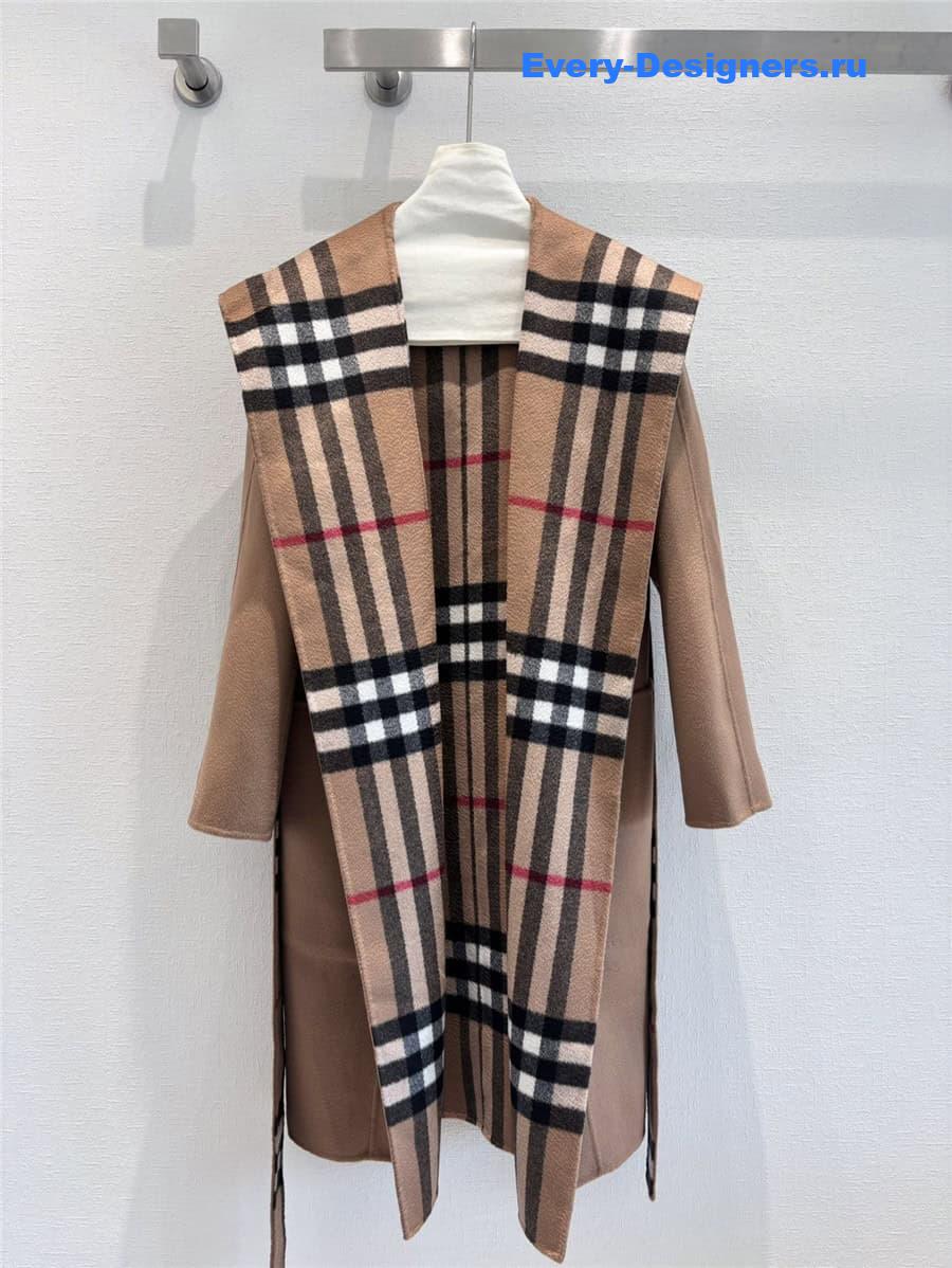 Bv*b*rry lapel hooded coat