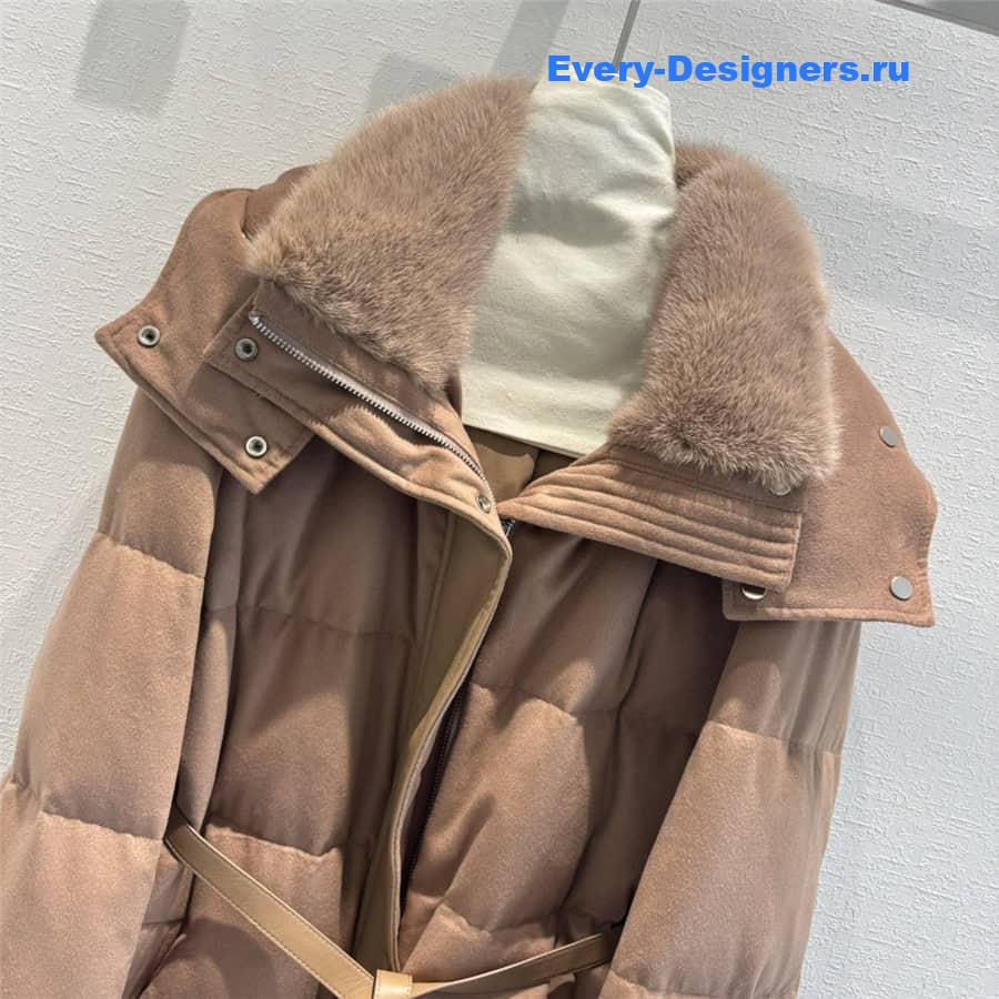 L0r0 P1ana cashmere mink collar down jacket