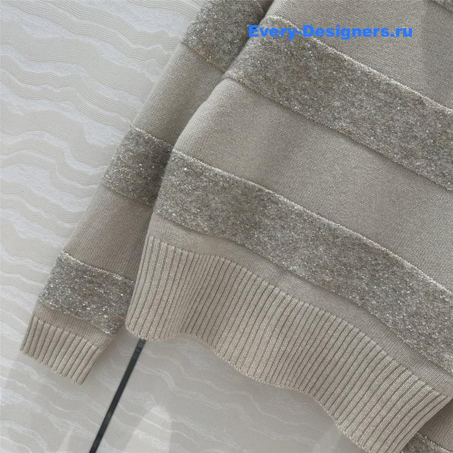 BC Sequin Knitted Cashmere Sweater in Grey