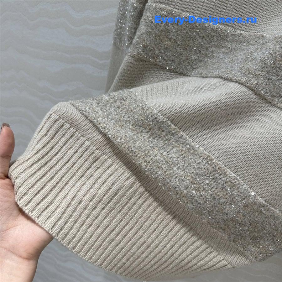 BC Sequin Knitted Cashmere Sweater in Grey