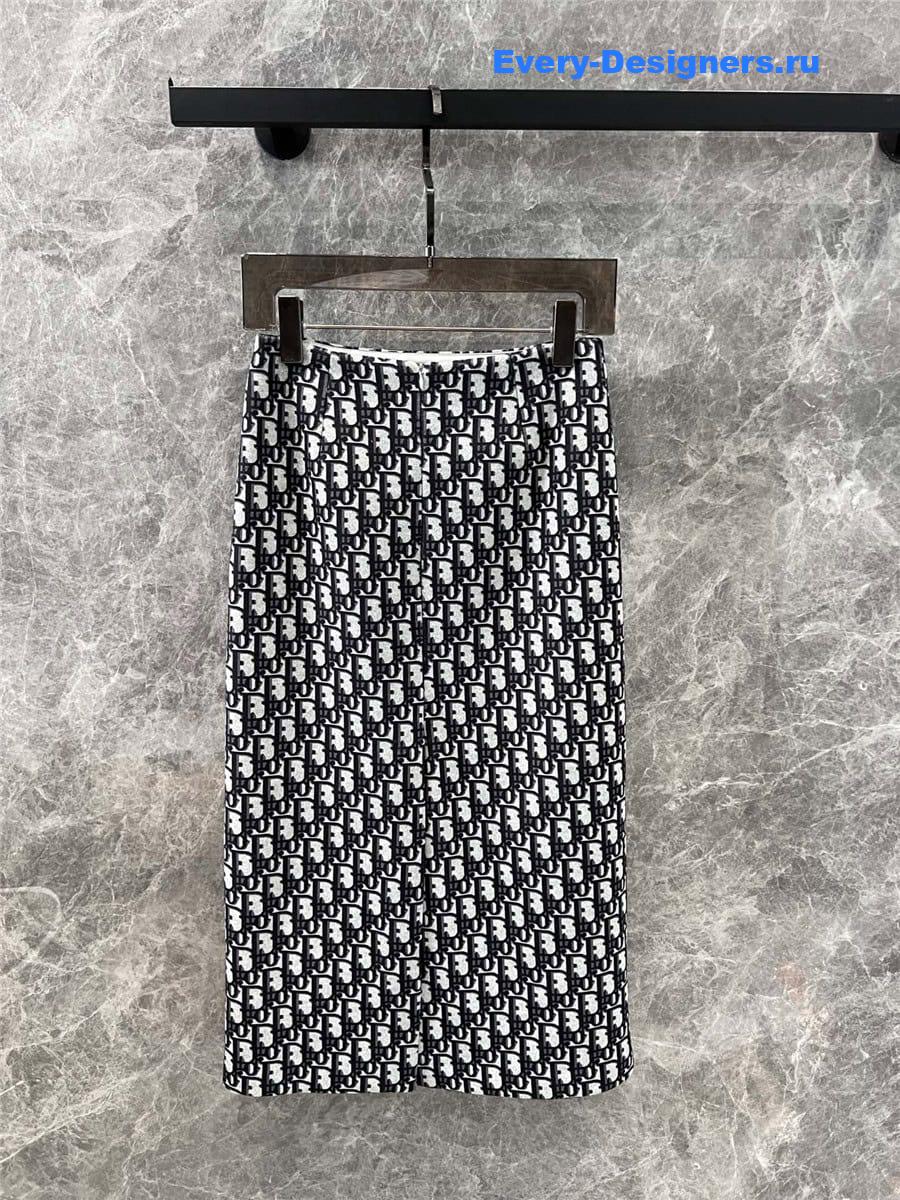 D10r wool classic monogram skirt