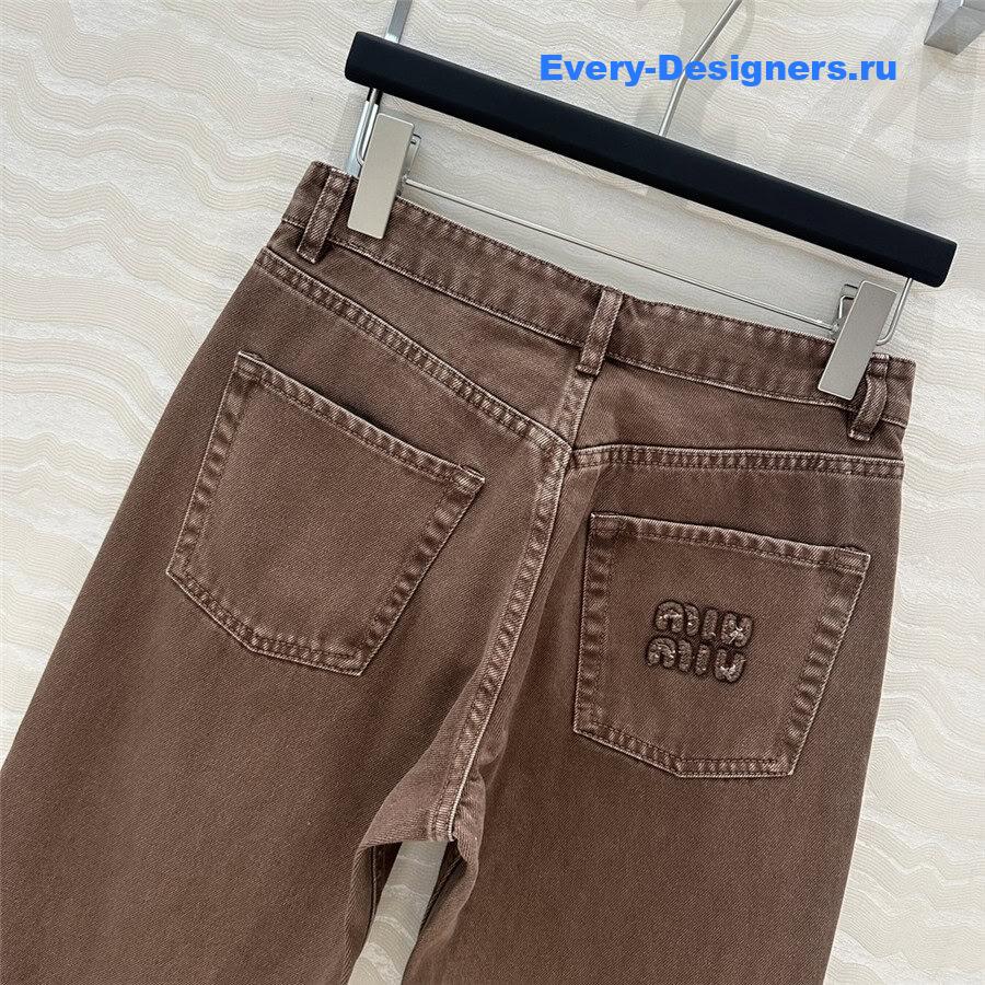 M1um1u washed denim straight pants