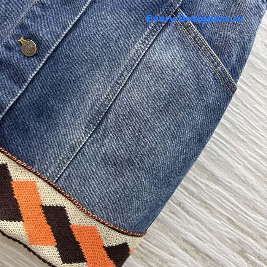 Va1e*ntin0 ribbon embroidered denim skirt