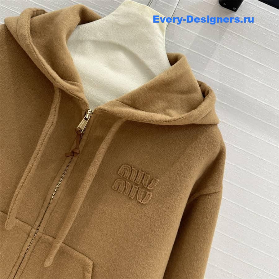 M1um1u wool hooded jacket