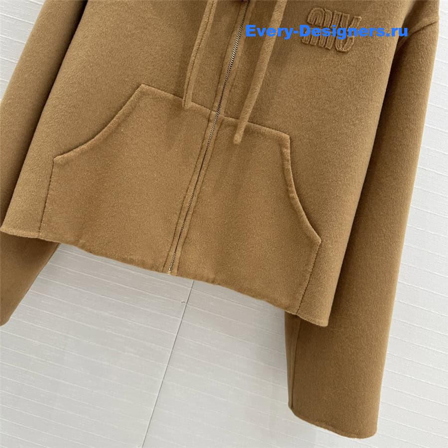 M1um1u wool hooded jacket