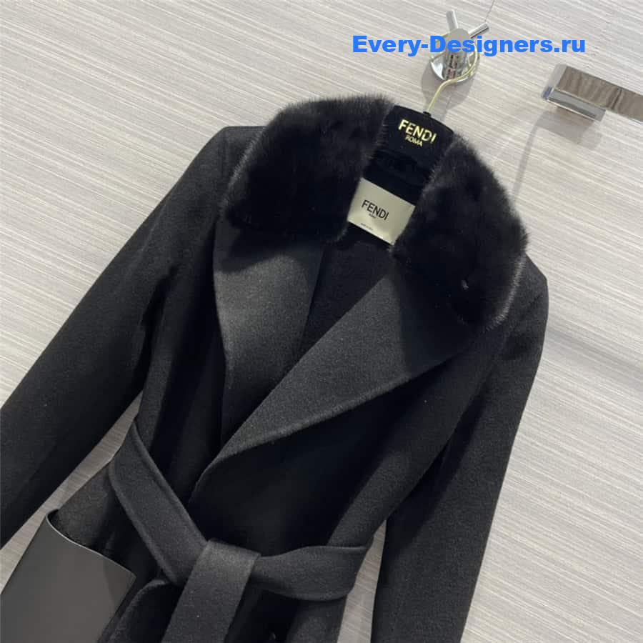 F**di mink fur collar handmade coat