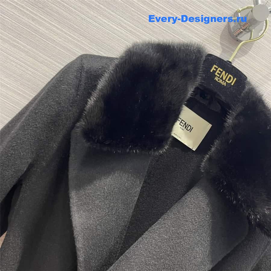 F**di mink fur collar handmade coat