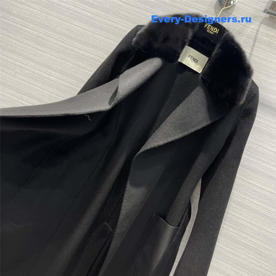 F**di mink fur collar handmade coat