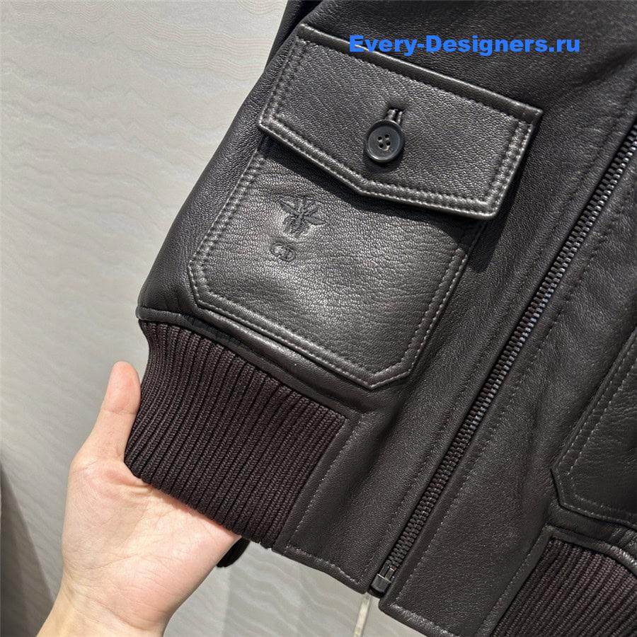 D10r down leather jacket