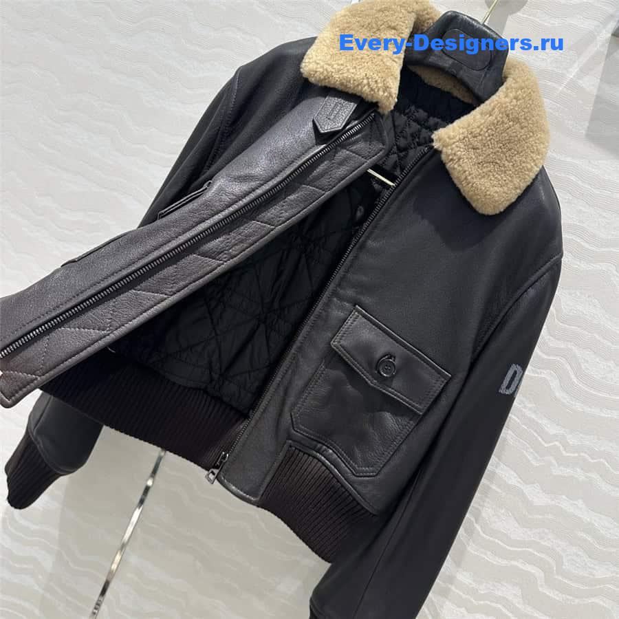 D10r down leather jacket