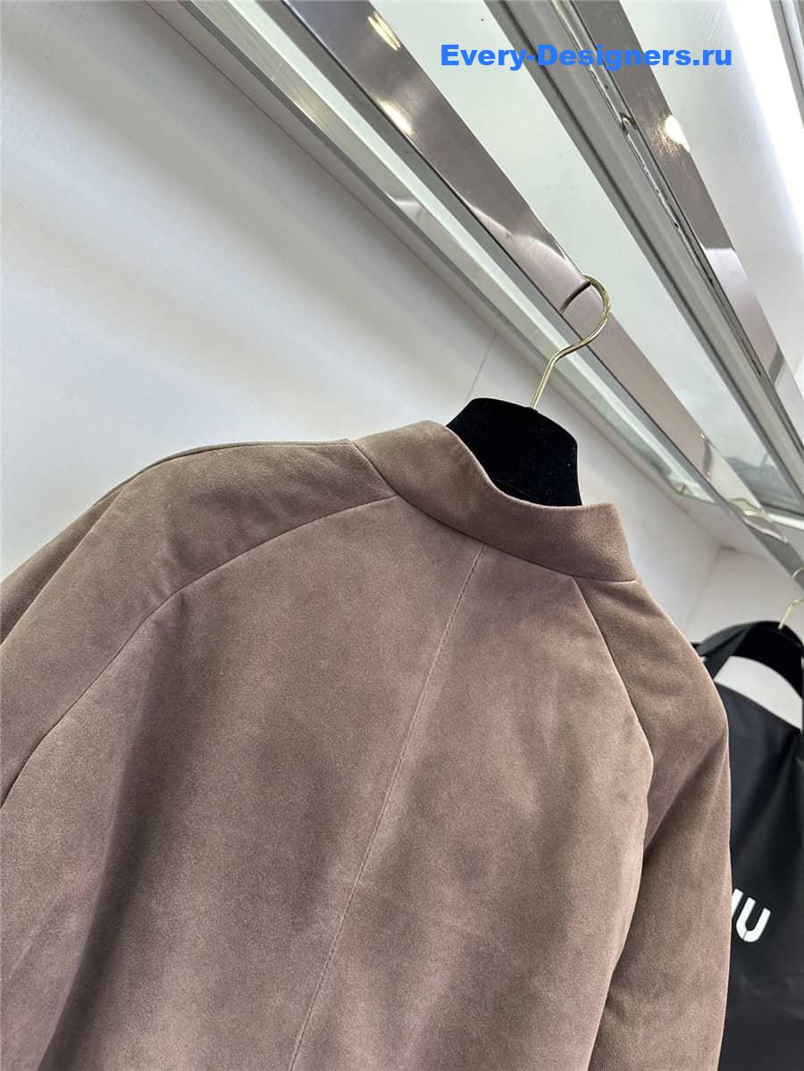 M1um1u leather down jacket