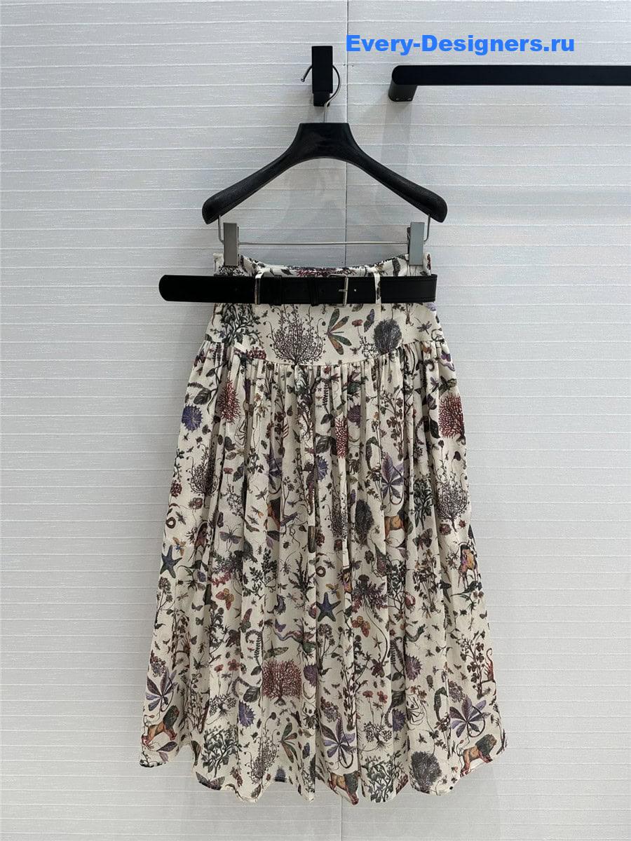 D10r positioning print long skirt