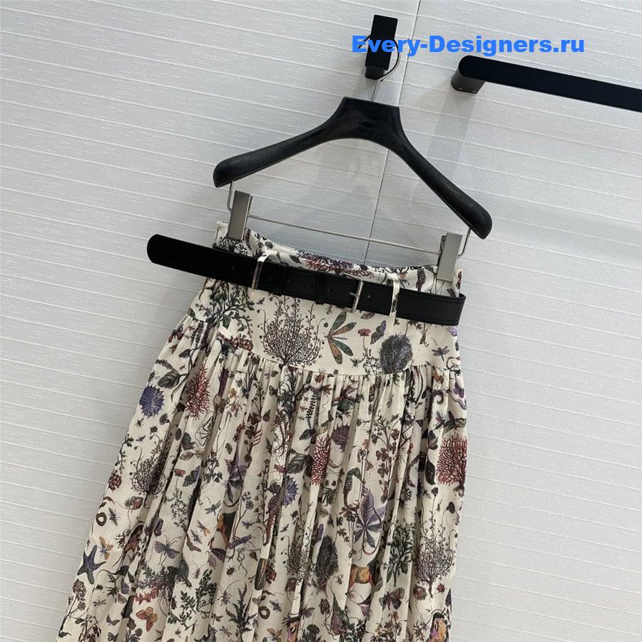 D10r positioning print long skirt