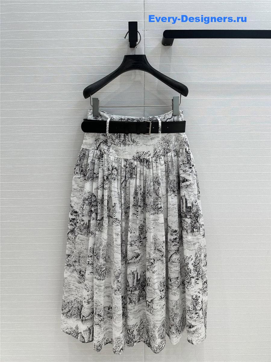 D10r positioning print long skirt