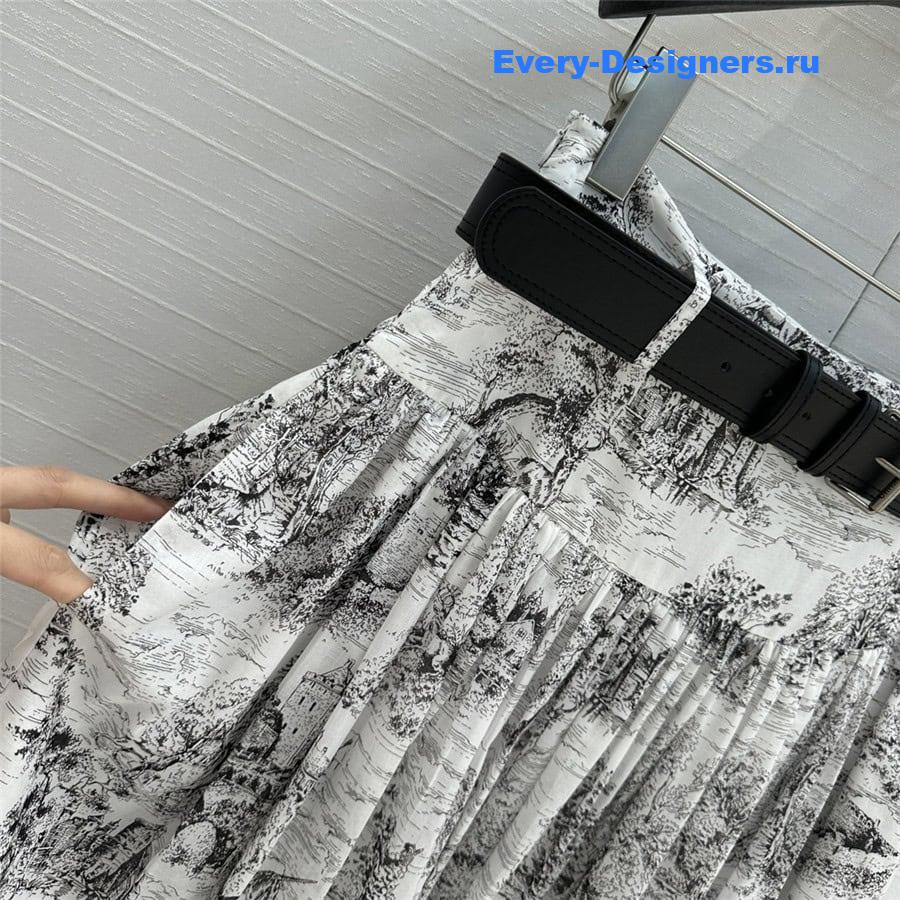 D10r positioning print long skirt