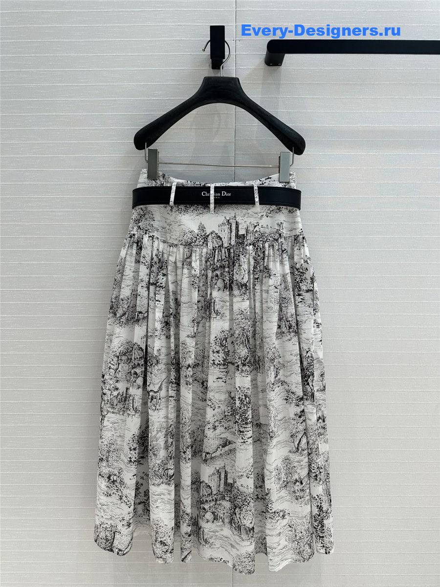 D10r positioning print long skirt