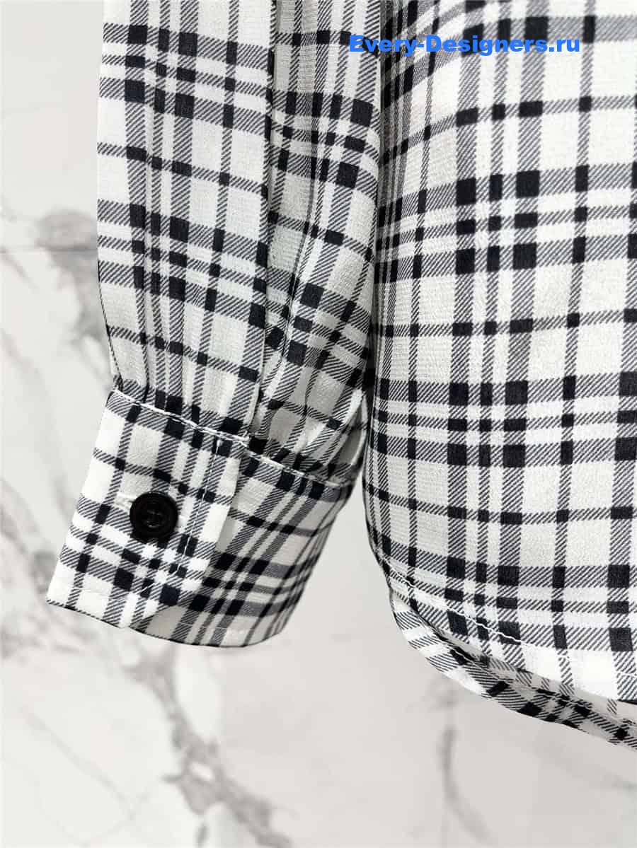 Y51 checked silk shirt