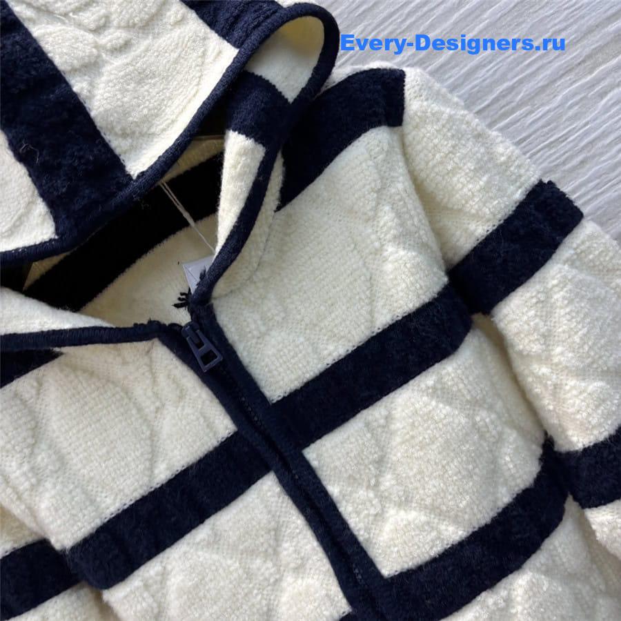 d10r hooded D1am0nd cardigan sweater