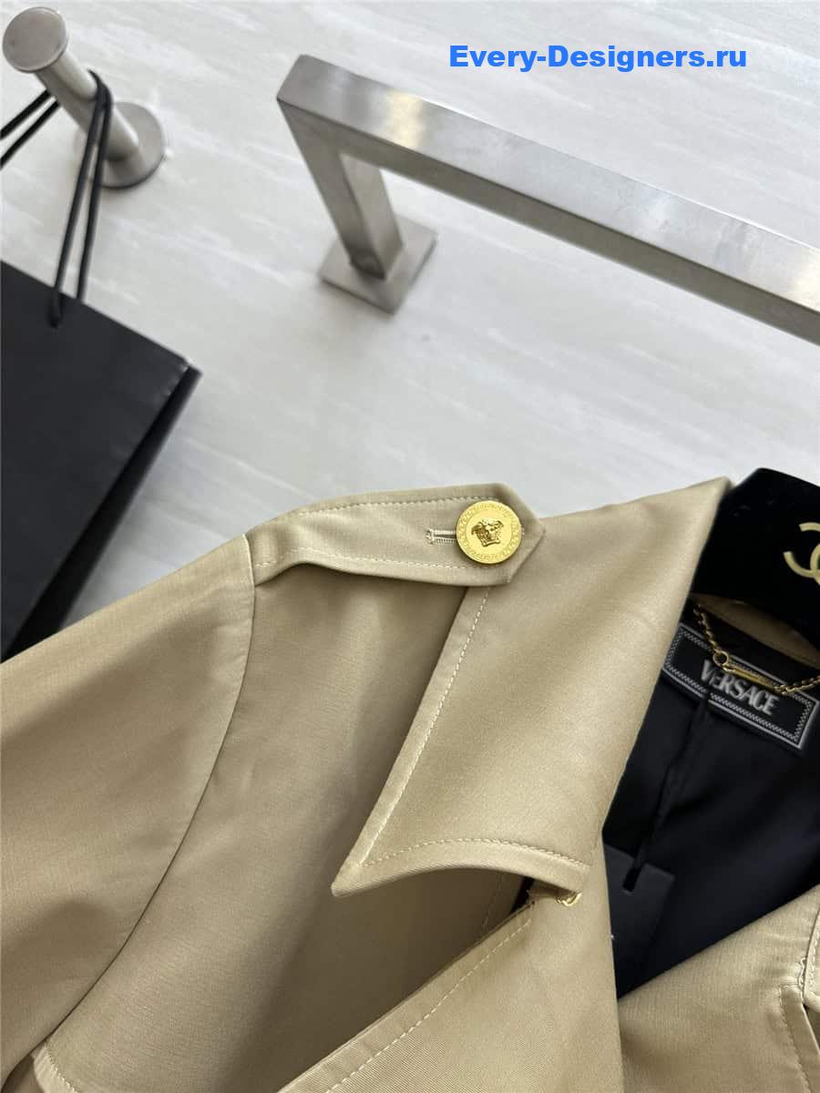 Versace double-breasted long trench coat
