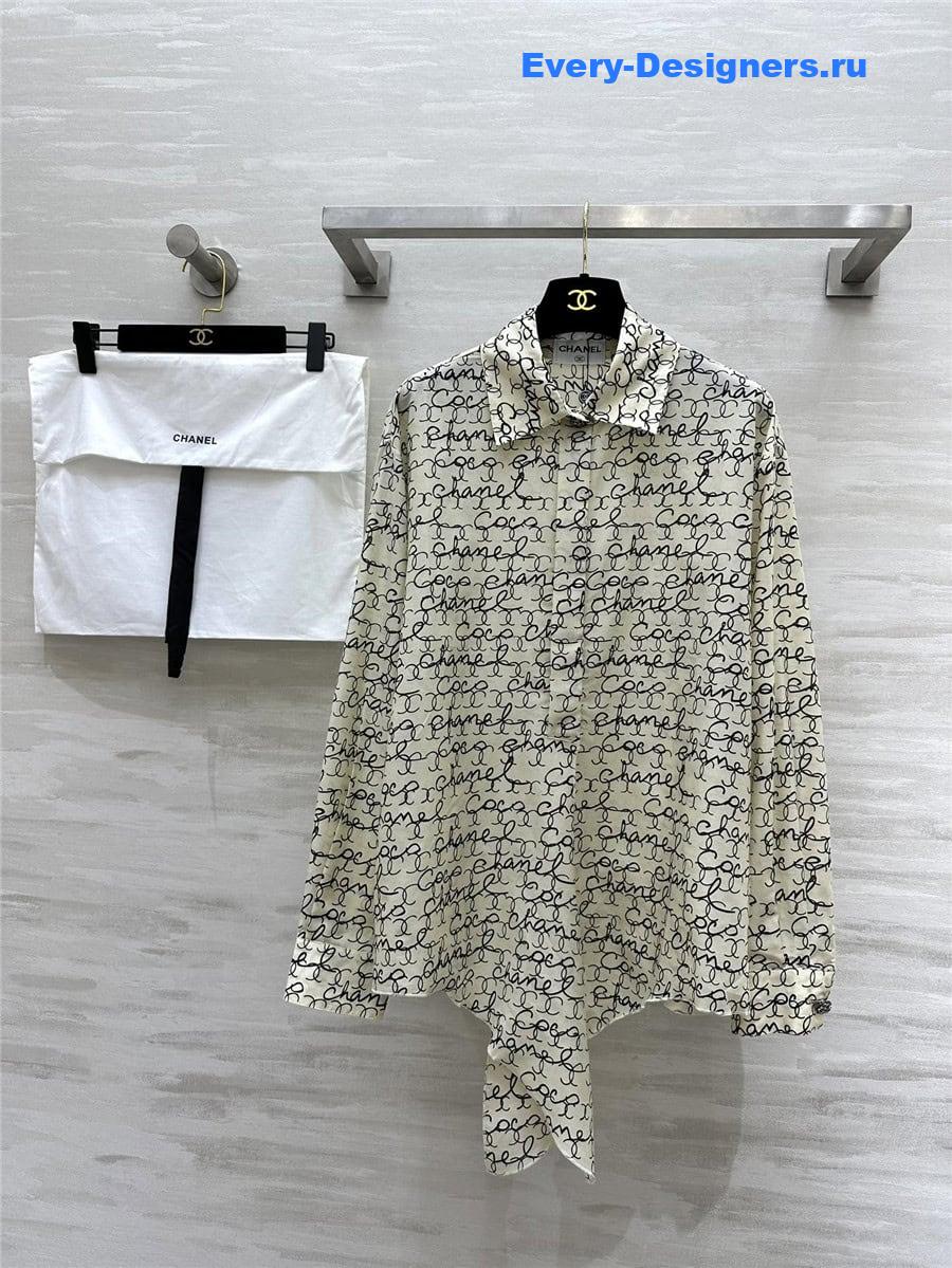 CC logo graffiti silk cotton shirt