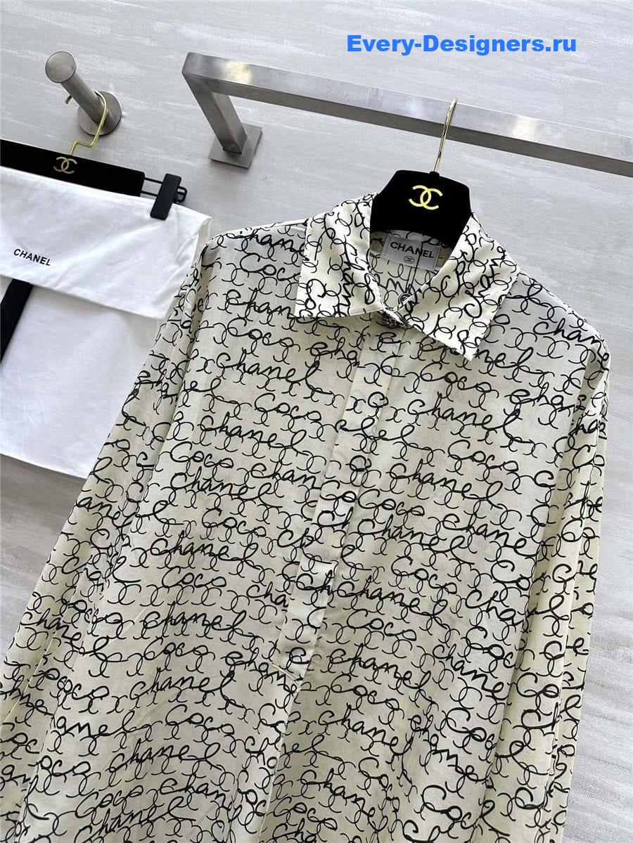 CC logo graffiti silk cotton shirt