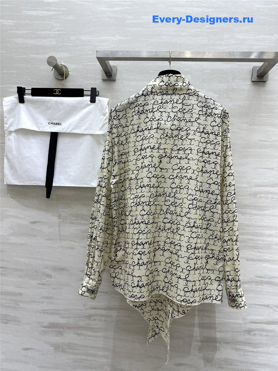 CC logo graffiti silk cotton shirt