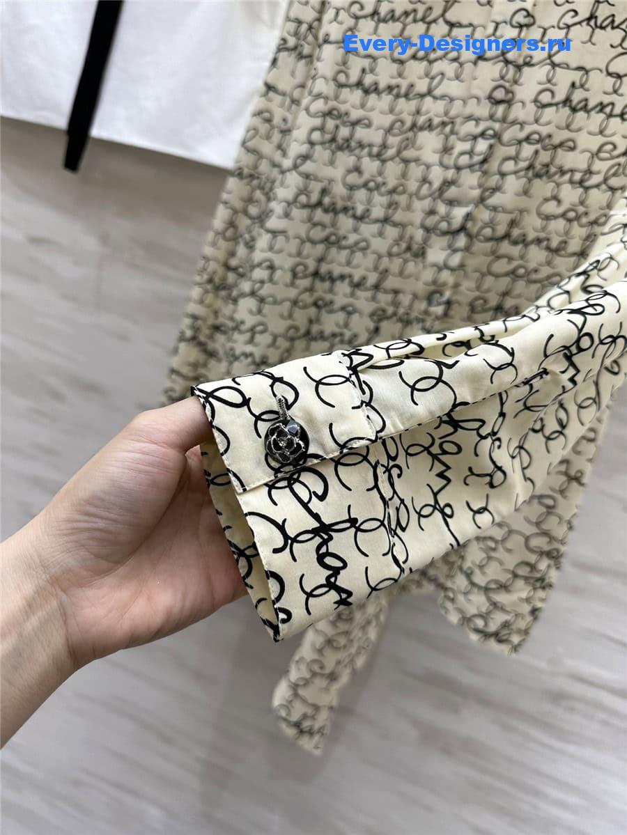 CC logo graffiti silk cotton shirt