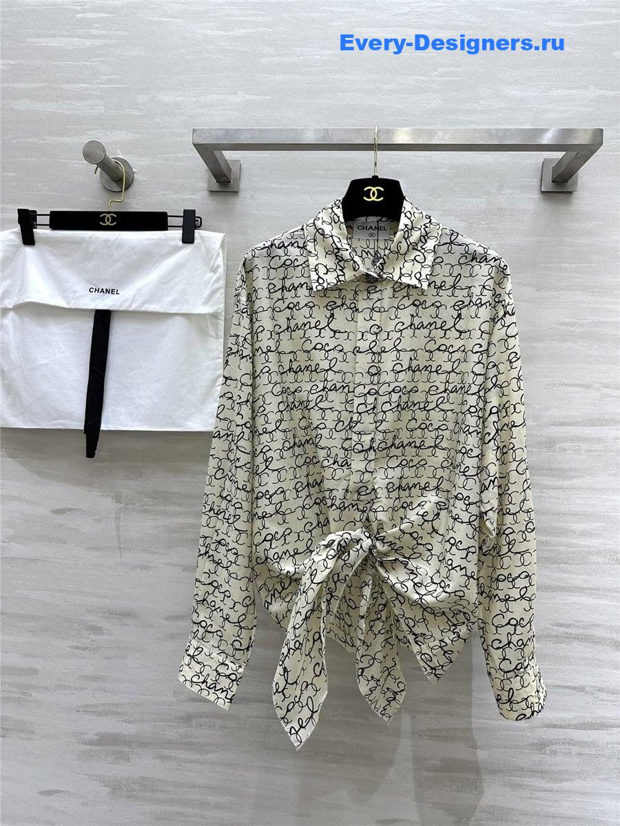 CC logo graffiti silk cotton shirt