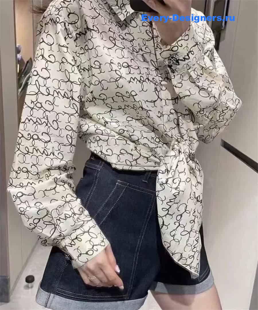 CC logo graffiti silk cotton shirt