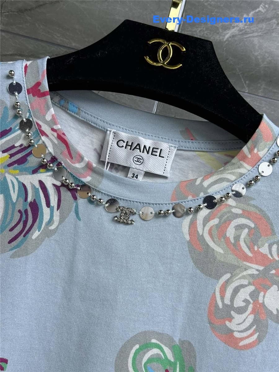 CC feather print T-shirt