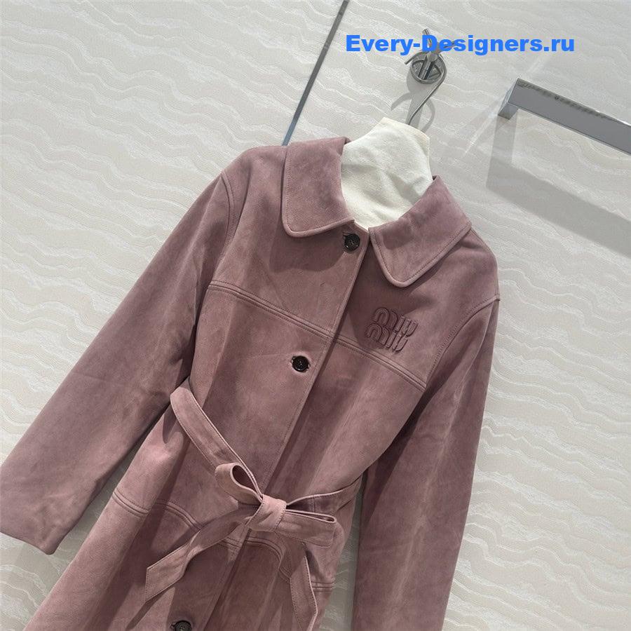M1um1u suede trench coat jacket