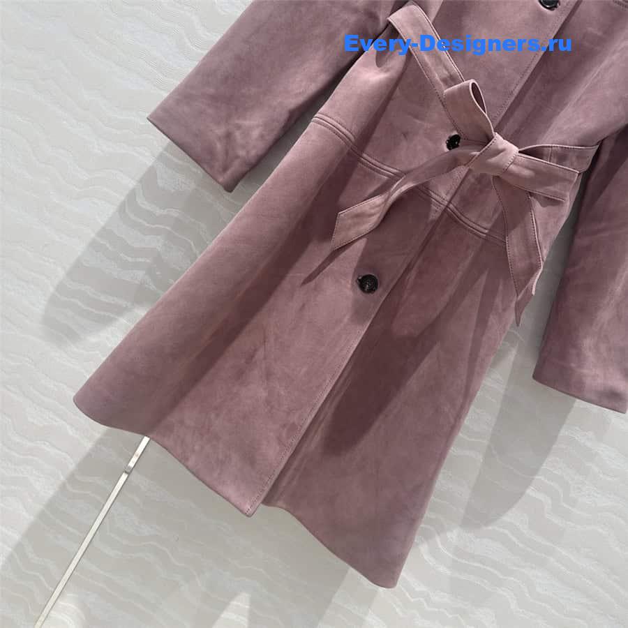 M1um1u suede trench coat jacket