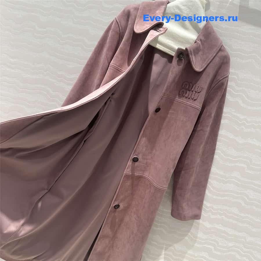 M1um1u suede trench coat jacket