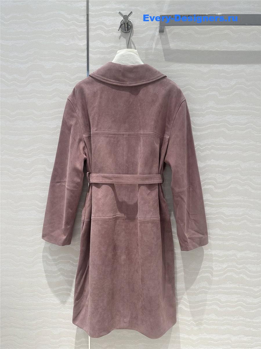 M1um1u suede trench coat jacket