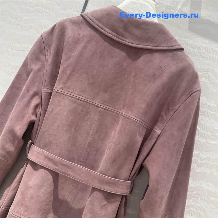 M1um1u suede trench coat jacket