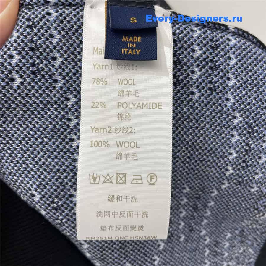 LV Jacquard Wool Sweater in Black